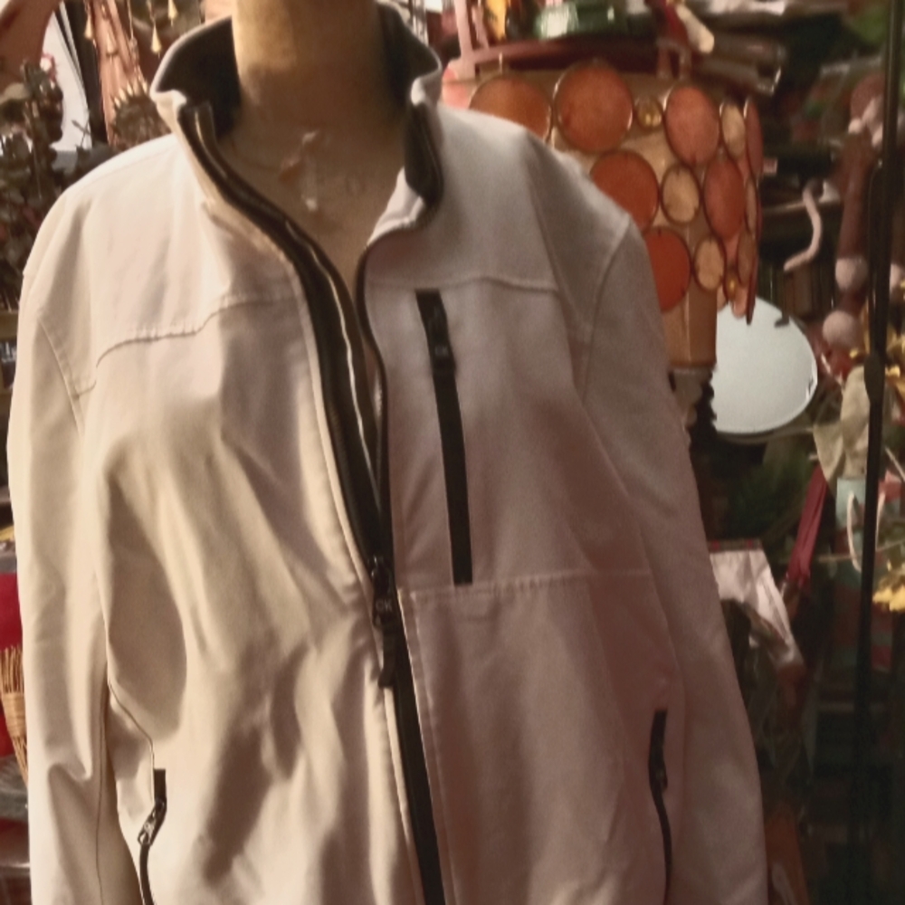 Men's White Jacket with Black Accents